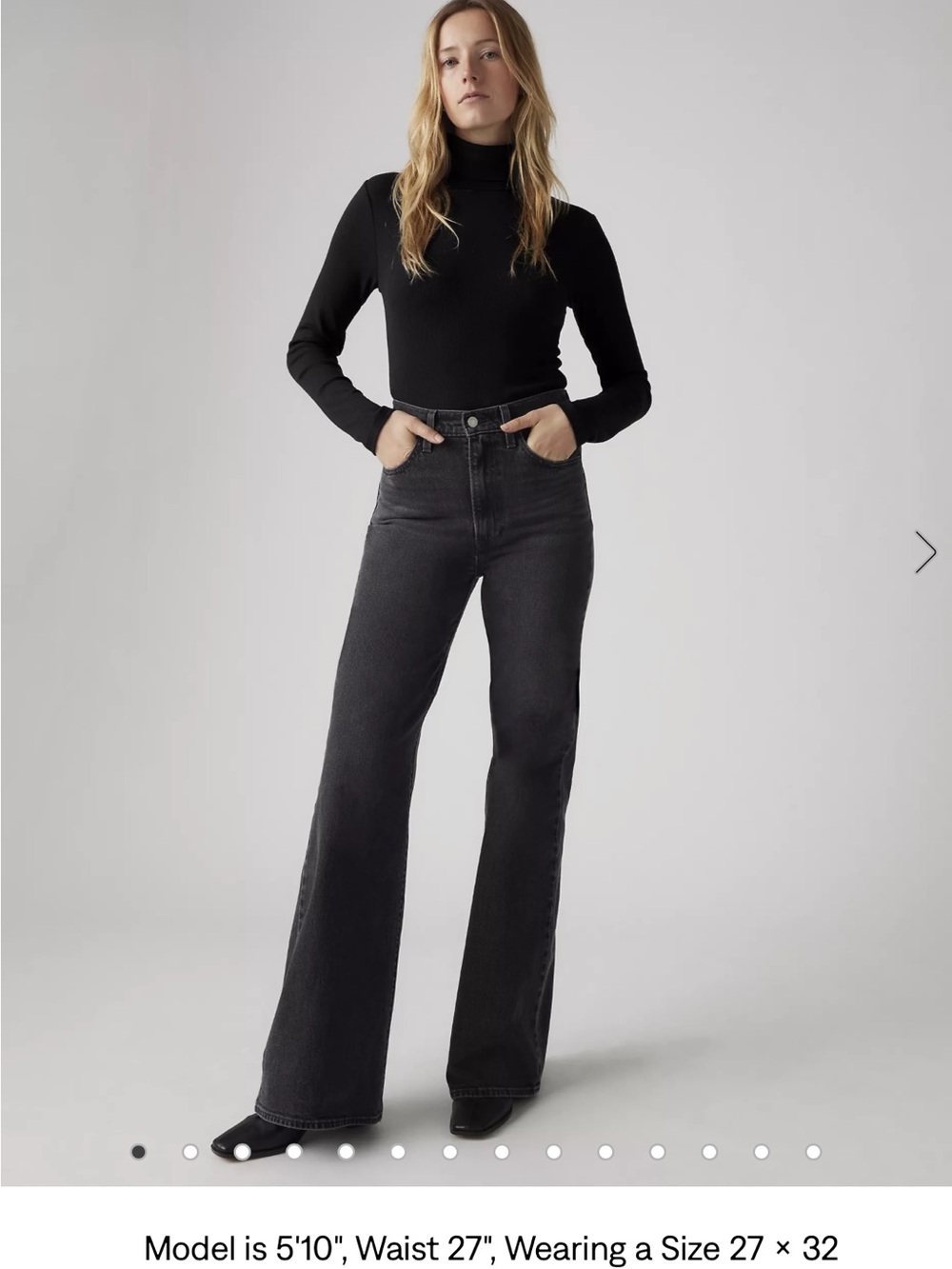 Levi’s High-Rise Black Wide-Leg Women's Jeans